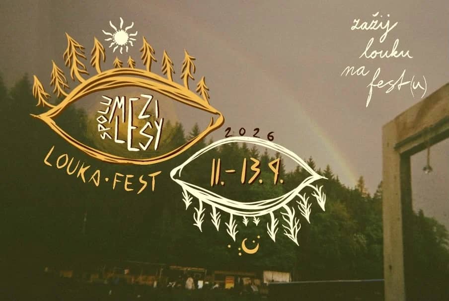 Plakát Louka·Fest — Spolu Mezi Lesy, 11.–13. 9. 2026